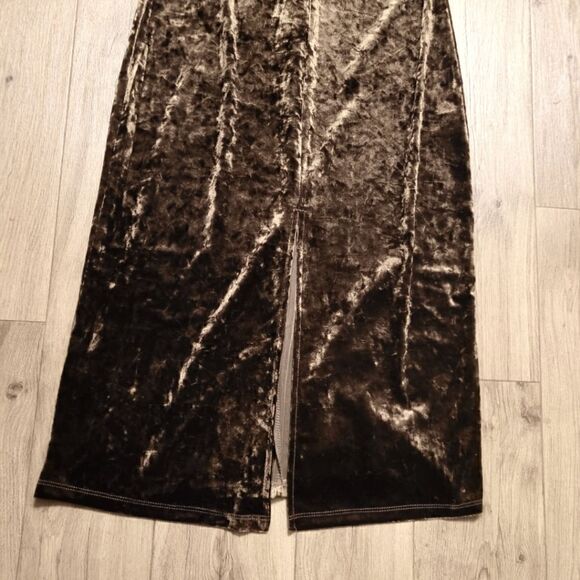 WeWoreWhat Velvet Bodycon Dress Brown Size M - Picture 3 of 6